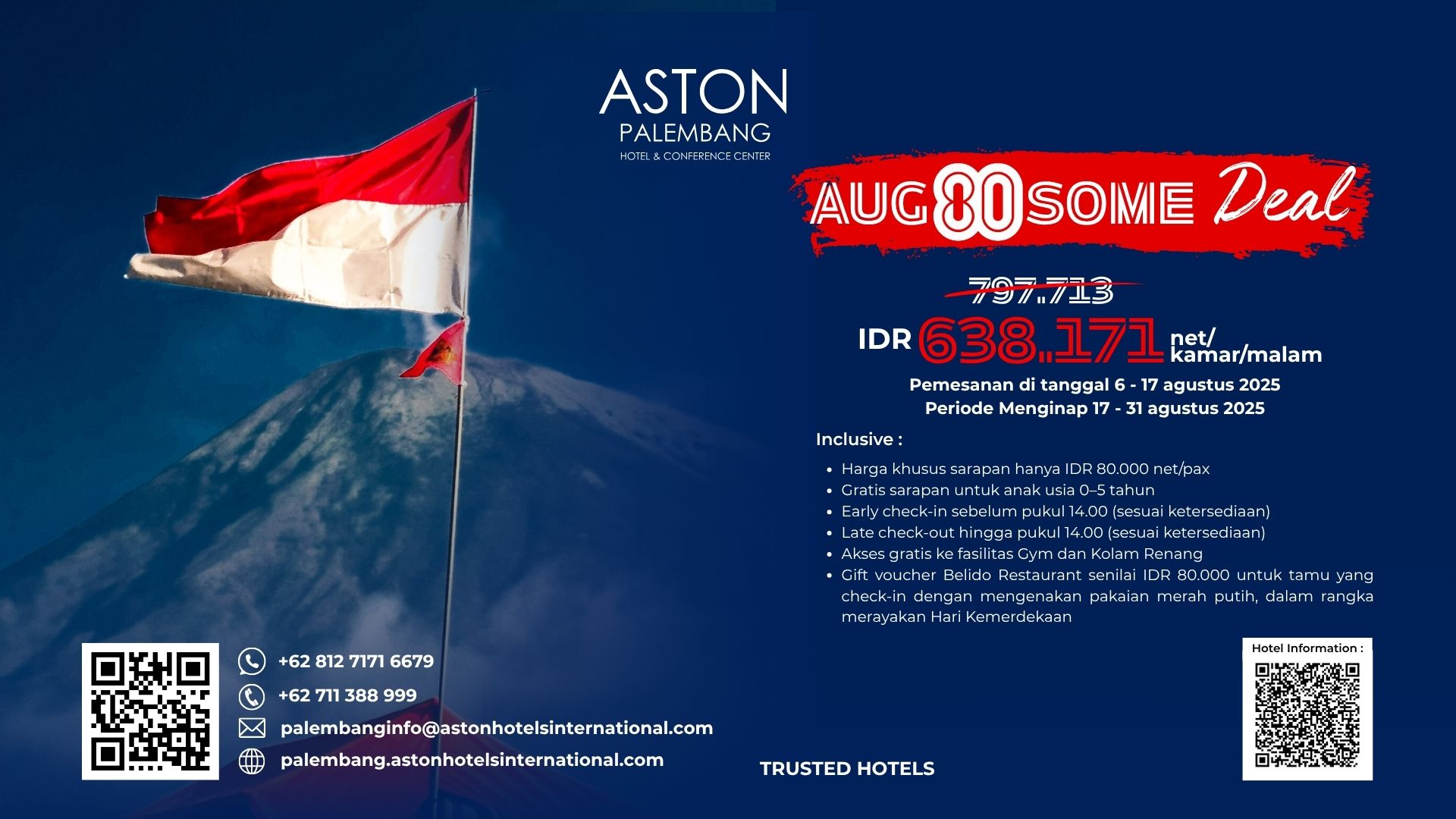 flyer promo kamar Aug80some deal!
(Foto: Aston Palembang)