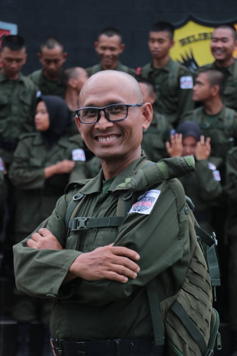 Efran saat mengikuti program 'Wartawan Masuk Barak Militer' Pertamina LCLP 2025, 10 - 23 Juni 2025 di Batalyon Zeni Tempur II/Samara Grawira Prabumulih.
(Dok/tintamerah)