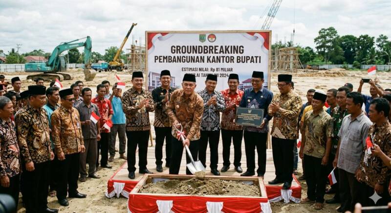 Ilustrasi foto AI Kantor Bupati Senilai Rp81 Miliar Mulai Groundbreaking Tahun Ini!. (Dok/tintamerah)