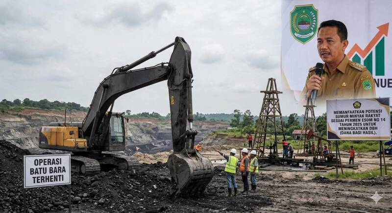 Ilustrasi foto AI Produksi Batubara Macet, PALI Bidik Lonjakan DBH Lewat 
