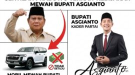 Ilustrasi foto AI sentilan Presiden Prabowo Subianto soal pengadaan mobil mewah kepala daerah. (Dok/tintamerah)