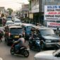 Ilustrasi foto AI kemacetan di jantung Kota Pendopo. (Dok/tintamerah)