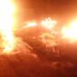 Api terus berkobar hingga malam hari saat kejadian pipa gas Pertamina EP Pendopo Field di Sungai Deras, Talang Akar, Talang Ubi, Kamis (25/2/2026).
(Dok/Rahasmin Sawiran)