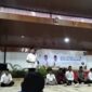 Bupati Asgianto sebut 'Ditempat Lain Sudah Nol' soal anggaran publikasi pada silaturahmi puasa ramadhan 1447 H bersama puluhan wartawan berbagai media massa Bumi Sereoat Serasan di Pendopoan Rumah DInas Bupati PALI, Senin (9/3/2026). (Dok/tintamerah)