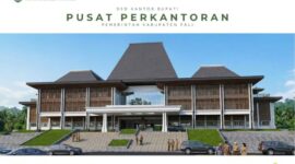 Desain Gedung Kantor Bupati PALI yang akan Ground Breaking Juli 2026. (Dok/Dinas PUTR PALI)