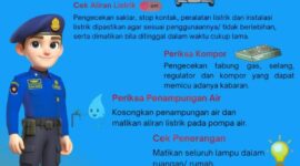 Pamflet himbauan Damkar PALI kepada masyarakat dalam perayaan Idul Fitri 1 Syawal 144 H. (Dok/tintamerah)