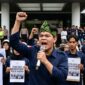 Ketua HIMAPALI, Akhi Mushola, saat memberikan pernyataan sikap terkait dugaan gurita nepotisme di Pertamina EP Adera Field, (Tanggal). HIMAPALI mendesak evaluasi total sistem rekrutmen dan menagih transparansi dari PHR Zona 4 serta SKK Migas Sumbagsel atas 