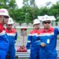 Merdi Sariansyah, salah satu penerima Beasiswa Non-Ikatan Dinas PHR Zona 4, saat menghadiri kegiatan MWT Dirut PDSI di PPP Pengabuan sebagai Perwira PEP Adera Field. (Foto: Dok/PHR Zona 4)