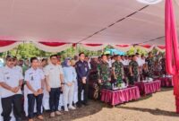 Kepala Dinas PUPR Kabupaten Lahat, Jefran Azsyaputra, menghadiri Upacara Pembukaan TMMD ke-128 Tahun 2026 di Lapangan Desa Lubuk Tampang, Kecamatan Kikim Timur, Rabu (22/4). (Foto: Dok/Kominfo Lahat)