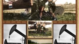 Poster sejarah kebudayaan menunjukkan Lapangan Terbang PALI yang merupakan bandara pertama di Sumatera Selatan sebelum adanya Bandara Talang Betutu Palembang. Fasilitas penunjang ekonomi kolonial ini dilengkapi landasan pacu sepanjang 1.300 meter, tiga penerbang perintis, dan menara pengawas sebagai bukti kejayaan PALI yang disokong oleh kekayaan minyak dan gas bumi sejak masa lampau. (Foto: Dok/FH)