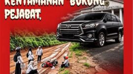 POTRET IRONI DI KABUPATEN PALI: Mobil Mewah Disewa, Jalan Rakyat Dibiarkan Berlumpur. (Foto: Ilustrasi AI/Alber Irawan)