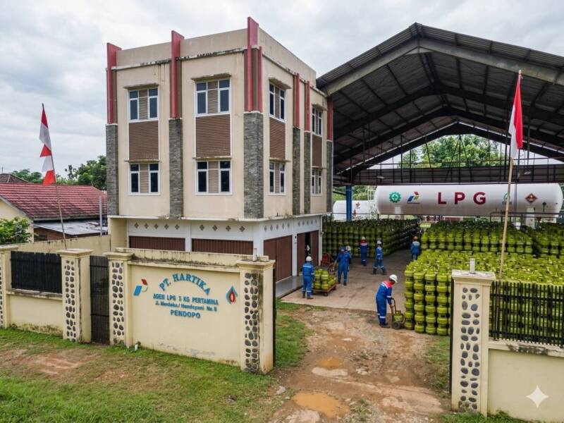 Aktivitas penyaluran LPG 3 kg di pangkalan PT Hartika, Kelurahan Handayani Mulya, Kecamatan Talang Ubi, Kabupaten PALI. Stabilitas distribusi di tingkat agen menjadi kunci utama dalam memastikan ketersediaan energi subsidi bagi masyarakat PALI. (Foto ilustrasi AI: Dok/tintamerah.co)