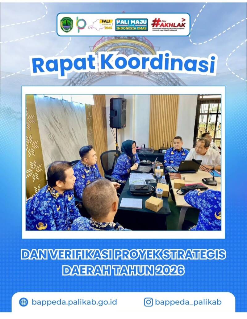 Kepala Bappeda PALI Hj. Rina Anggraini, ST., MT (tengah), saat memimpin Rapat Koordinasi dan Verifikasi Proyek Strategis Daerah Tahun 2026. Bappeda PALI menegaskan pentingnya mempercepat realisasi fisik dan serapan anggaran strategis yang saat ini berada di angka 25-40 persen guna memastikan program pengentasan kemiskinan dan infrastruktur berjalan tepat waktu. (Foto: Dok/Bappeda PALI)