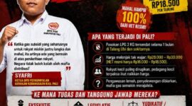 Jeritan Rakyat PALI: Infografis dari DPD PGK PALI dalam file pamflet yang menyoroti melonjaknya harga LPG 3 kg hingga Rp30.000 akibat mandulnya pengawasan pemerintah daerah dan aparat penegak hukum terhadap gurita mafia gas. (Foto: Dok/PGK PALI)