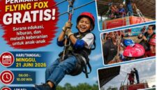 Ayo seru-seruan bareng Damkar PALI! Minggu ini ada Flying Fox Gratis buat anak-anak di Area Sunday Morning Gelora November. Jangan sampai kelewatan! (Foto: Dok/Damkar PALI)  