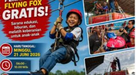 Ayo seru-seruan bareng Damkar PALI! Minggu ini ada Flying Fox Gratis buat anak-anak di Area Sunday Morning Gelora November. Jangan sampai kelewatan! (Foto: Dok/Damkar PALI)  