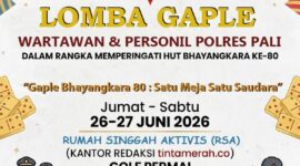 Satu Meja, Satu Saudara! 🎲 Sambut HUT Bhayangkara ke-80, Rumah Singgah Aktivis & tintamerah.co gelar turnamen gaple terbuka bagi insan pers, Polres PALI, dan Diskominfo PALI. Ajang mempererat sinergi pilar demokrasi dan pemerintah daerah. Yuk, ramaikan dan uji strategi Anda! #HUTBhayangkara80 #PolresPALI #Tintamerah #RumahSinggahAktivis #SinergiPersPolri #PALI (Foto: Dok/tintamerah.co)