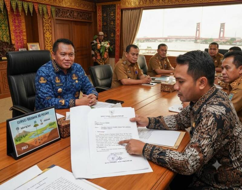 Pemkab PALI menyampaikan surat permohonan resmi kepada Pemerintah Provinsi Sumatera Selatan untuk segera melakukan revisi terhadap Pergub Sumsel Nomor 40 Tahun 2017. Langkah ini diambil sebagai respons atas desakan warga terdampak survei seismik 3D Peony yang menilai tarif ganti kerugian saat ini sudah tidak lagi relevan dengan kondisi ekonomi dan tingkat harga terkini. Pemkab PALI secara tegas mengusulkan penyesuaian tarif guna memastikan keadilan bagi masyarakat di wilayah operasional. (Foto Ilustrasi AI: Dok/tintamerah.co)