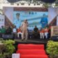 Ketua Dekopin Kabupaten PALI, Drs. Soemarjono, memberikan pidato inspiratif di hadapan masyarakat pada peringatan Hari Koperasi Nasional ke-79 di Lapangan eks Sanggar Pramuka, Minggu (19/7/2025). (Foto: Dok/tintamerah.co)