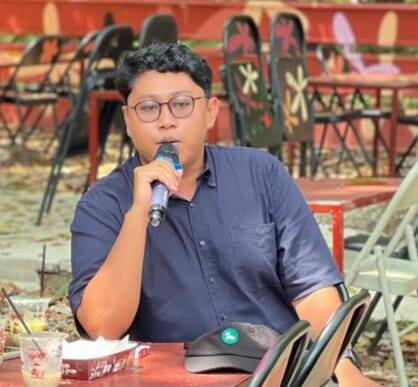 Ketua DPD PGK Kabupaten PALI, Muhammad Syafiallah, memberikan keterangan pers mengecam keras operasional PT Aburahmi yang diduga belum mengantongi izin lengkap. (Foto: Dok/Istimewah)