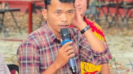 Koordinator Front Perlawanan Rakyat (FPR), Edo Saputra, saat memberikan keterangan pers mendesak investigasi transparan dan audit total terhadap sistem K3 PT GBS pasca ledakan steam yang menelan korban pekerja. (Foto: Istimewa/Tintamerah.co)