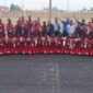 35 calon anggota Paskibraka Kabupaten PALI bersama jajaran pelatih dari TNI, Polri, dan Brimob berfoto bersama usai menjalani latihan intensif di Lapangan Stadion Gelora November, Pendopo, Jumat (15/8/2026). Dengan semangat baja, putra-putri terbaik daerah ini siap mengibarkan Sang Saka Merah Putih dengan sempurna pada puncak peringatan HUT Kemerdekaan RI ke-81, Jumat (14/8/2026). (Foto: Dok/tintamerah.co)